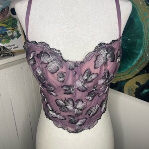 Elegant Lace Butterfly Bustier